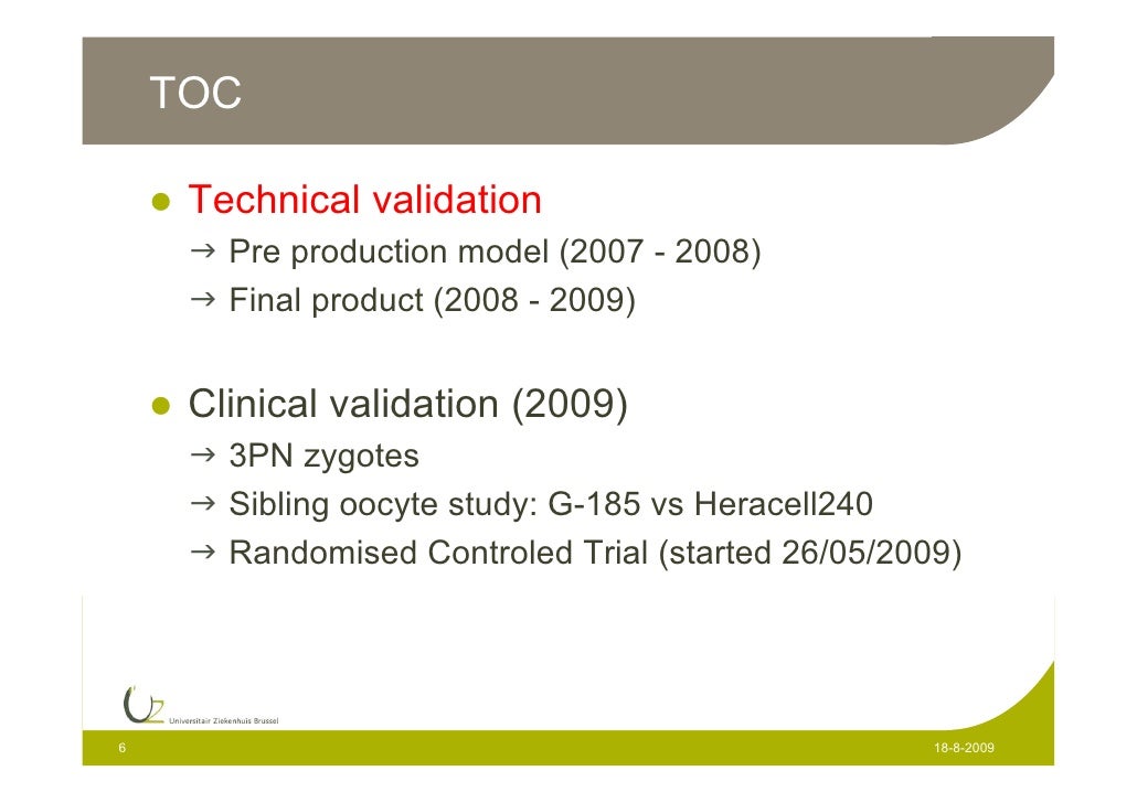 Ronny Janssens Validation G 185 Incubator