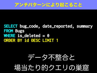 class Bug < ActiveRecord::Base
default_scope ->{ where( is_deleted: false ) }

ѥ`ˤ𤳤뤳
褫˼äƥ`ɥ٥ǥǥե
Ȥ䤨Х
 