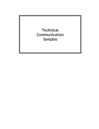 Technical
Communication
   Samples
 