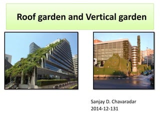 Roof garden and Vertical garden
Sanjay D. Chavaradar
2014-12-131
 