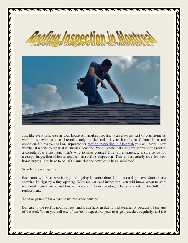Roofing inspection in montreal