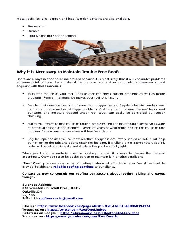 Roof Repair and Roofing Contractors Burlington www.roofone.ca