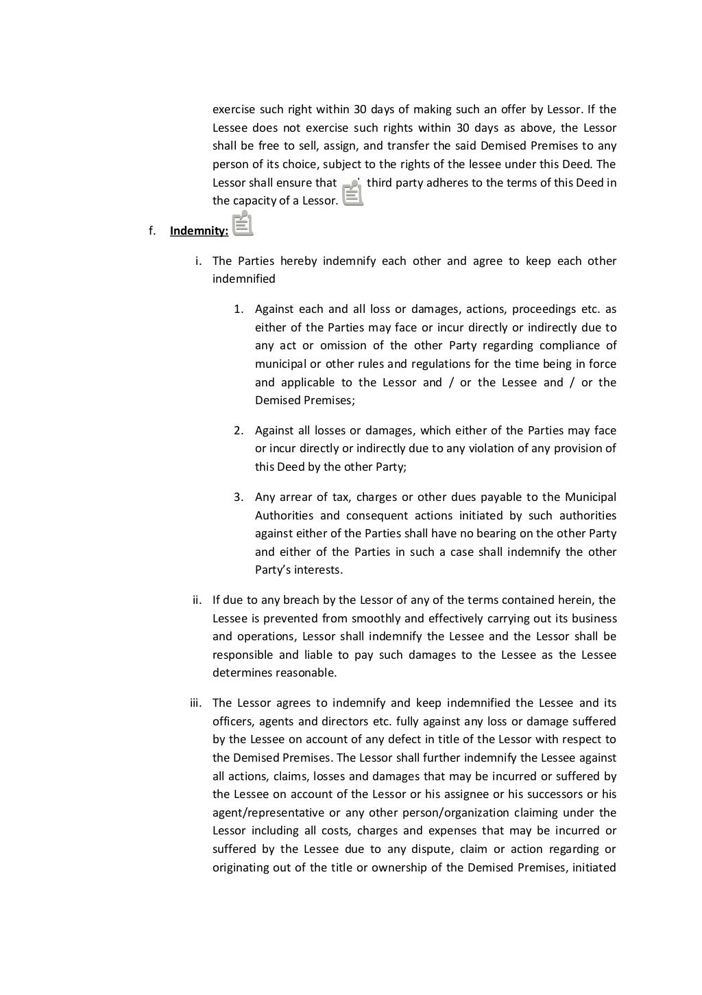 Rooftop lease agreement for tower