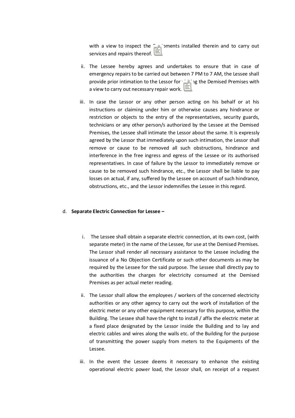 Rooftop lease agreement for tower