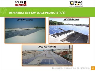 15
REFERENCE LIST-KW SCALE PROJECTS (4/5)
300 KW-Gujarat 100 KW-Gujarat
1000 KW-Haryana
 