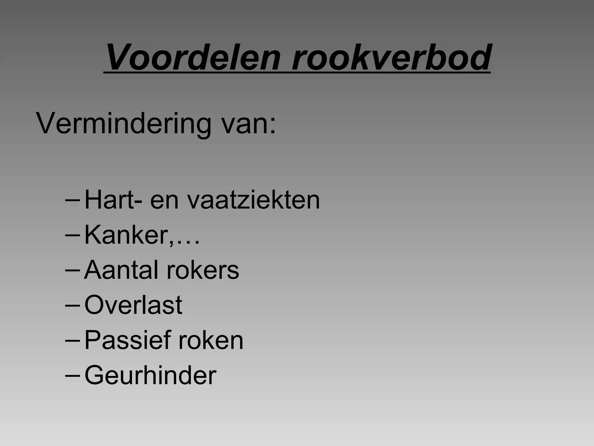 Rookverbod | PPT