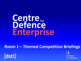Centre
Defence
Enterprise
for

Room 1 – Themed Competition Briefings

 