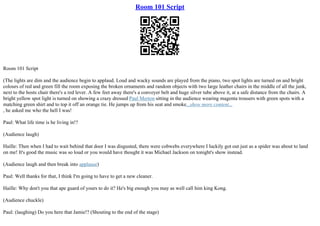 Room 101 Script | PPT