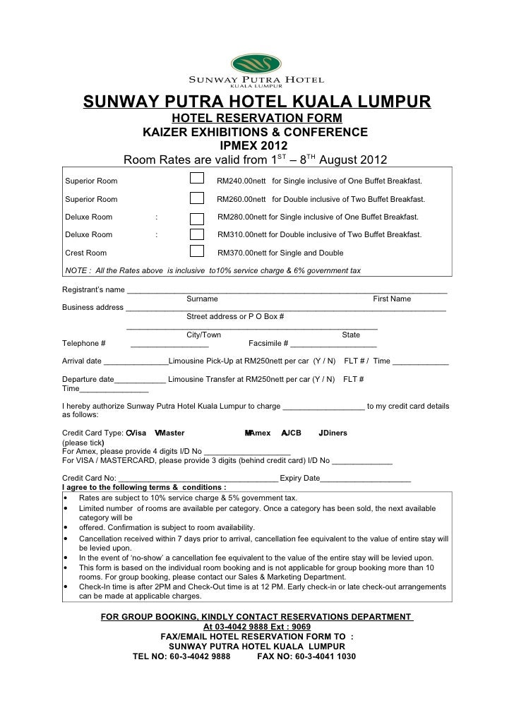 hotel reservation form kaizer exhibitions conference ipmex 2012 s marriott hotel application form