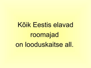 Kõik Eestis elavad
     roomajad
on looduskaitse all.
 