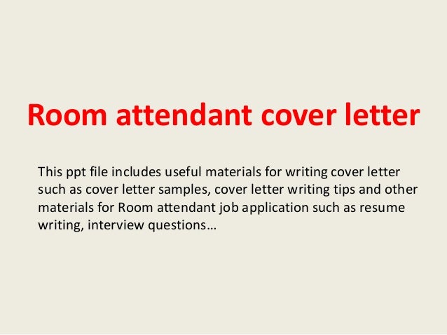 Room Attendant Cover Letter