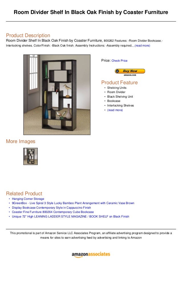 Room Divider Shelf In Black Oak Finish By Coaster Furniture