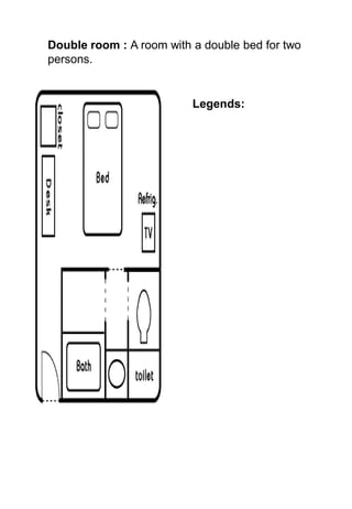 Double room : A room with a double bed for two
persons.


                          Legends:
 
