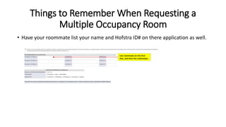 Selection Room Example General Selection - Room Selection 2018 | PPTX