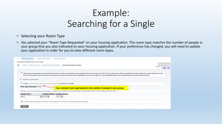Selection Room Example General Selection - Room Selection 2018 | PPTX