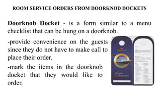Service Docket room service order.ppt. it can be utilize for FBS subject | PPTX