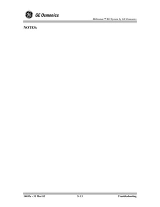 Millenium™ RO System by GE Osmonics


NOTES:




14693e - 31 Mar 03   5- 13                       Troubleshooting
 