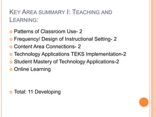 Key Area Summary IV: Infrastructure for Technology