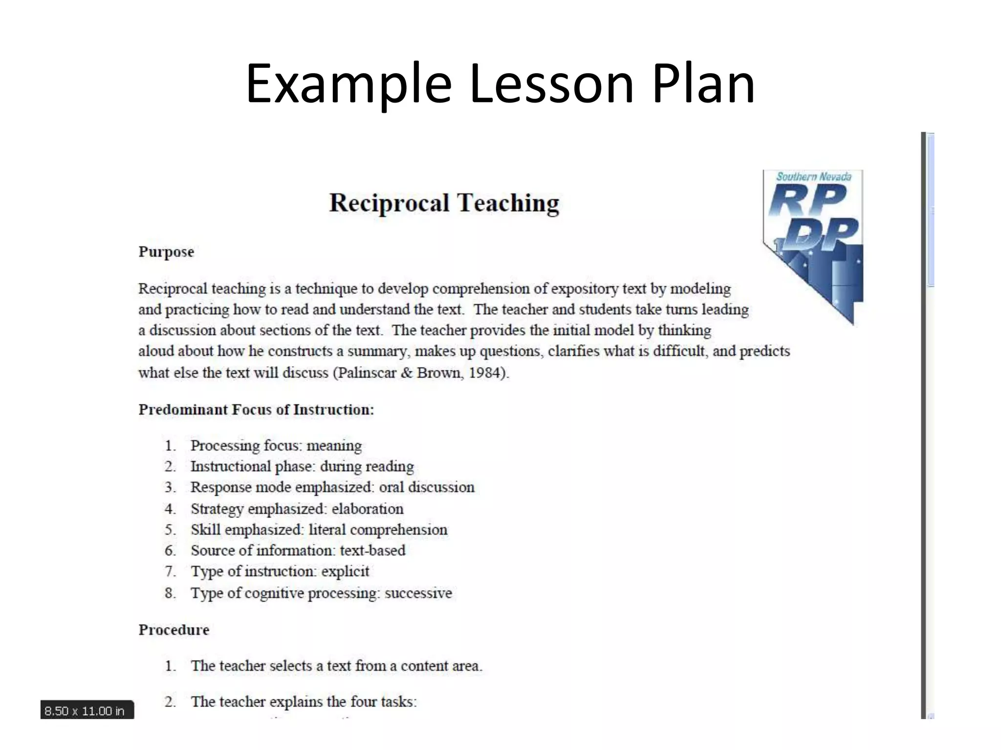 Example Lesson Plan 
 