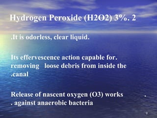 H2o2 Irrigant Root canal irrigants | PPT