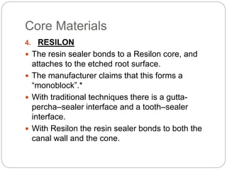 Root canal obturation timing materials and techniques | PPTX