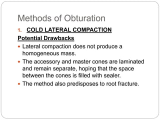 Root canal obturation timing materials and techniques | PPTX