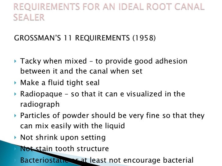 Root canal sealers