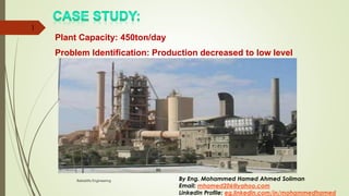Problem Identification: Production decreased to low level
Plant Capacity: 450ton/day
Reliability Engineering
1
By Eng. Mohammed Hamed Ahmed Soliman
Email: mhamed206@yahoo.com
LinkedIn Profile: eg.linkedin.com/in/mohammedhamed
 