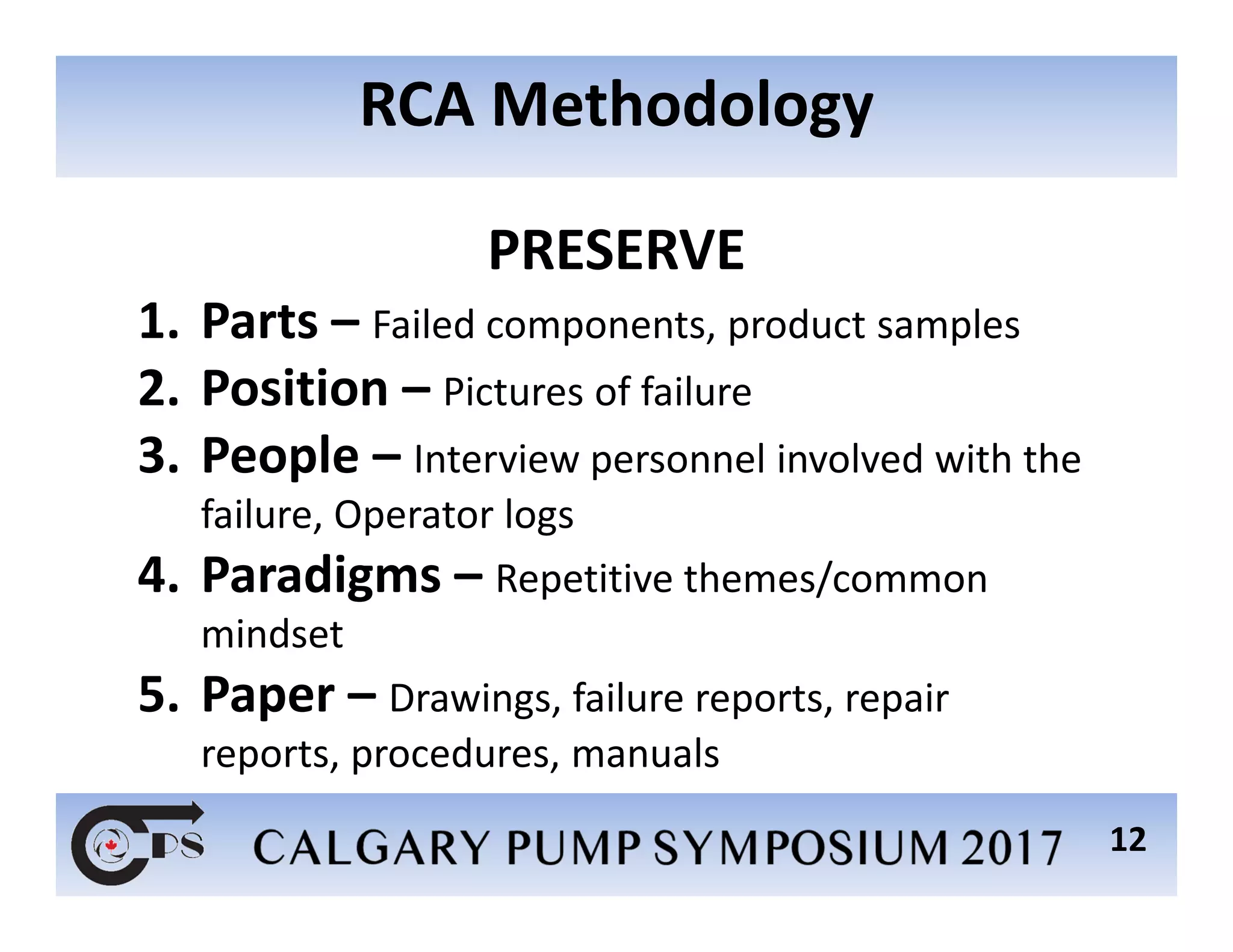 Root Cause Failure Analysis Methods for Pump Failures | PDF