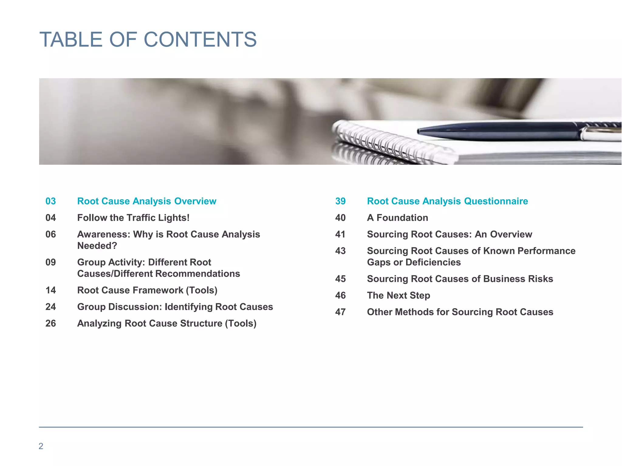Root cause analysis questionnaire | PPTX