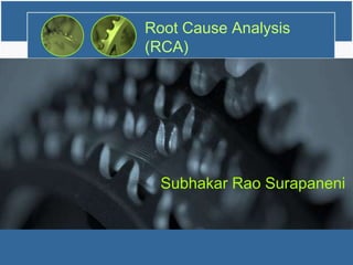 Root Cause Analysis
(RCA)
Subhakar Rao Surapaneni
 