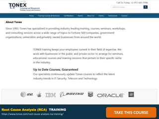 Root Cause Analysis (RCA) Training | PPTX