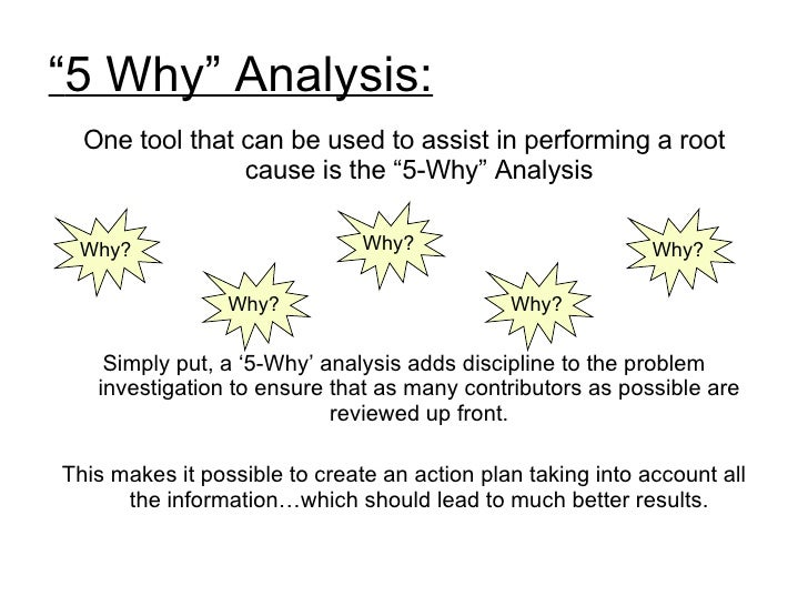 Root cause corrective action