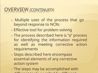 Comprehensive Root Cause Corrective Action (RCCA) Process and NCR ...