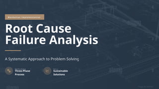 Root Cause Failure Analysis (RCFA) and its application | PPTX