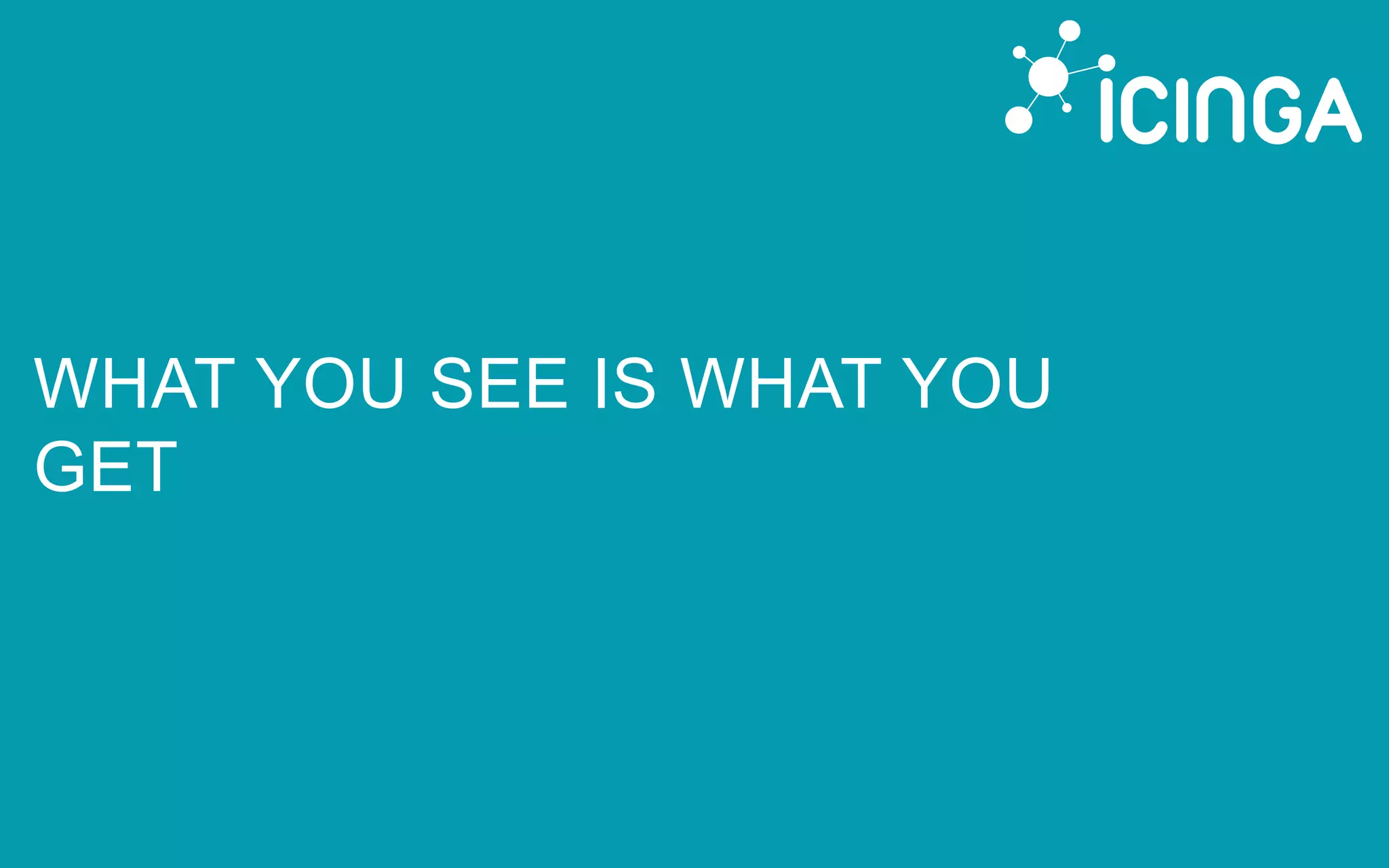 WHAT YOU SEE IS WHAT YOU
GET
 