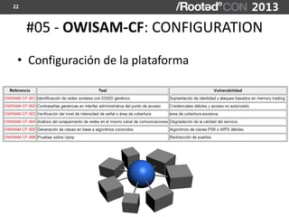 22



     #05 - OWISAM-CF: CONFIGURATION
 • Configuración de la plataforma
 