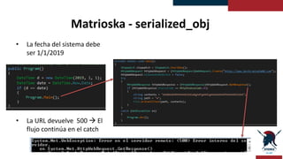 Matrioska - w
• El verdadero cifrado…
http://www.cyber-forensics.ch/how-to-find-truecrypt-containers/
 