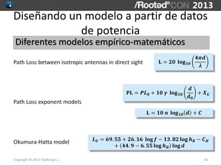Copyright © 2013 Taddong S.L.
Diseñando un modelo a partir de datos
de potencia
Diferentes modelos empírico-matemáticos
𝐋 ...