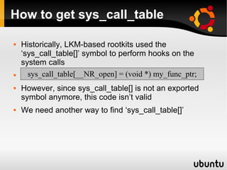 Rootkit on Linux X86 v2.6