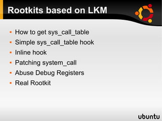 Rootkit on Linux X86 v2.6