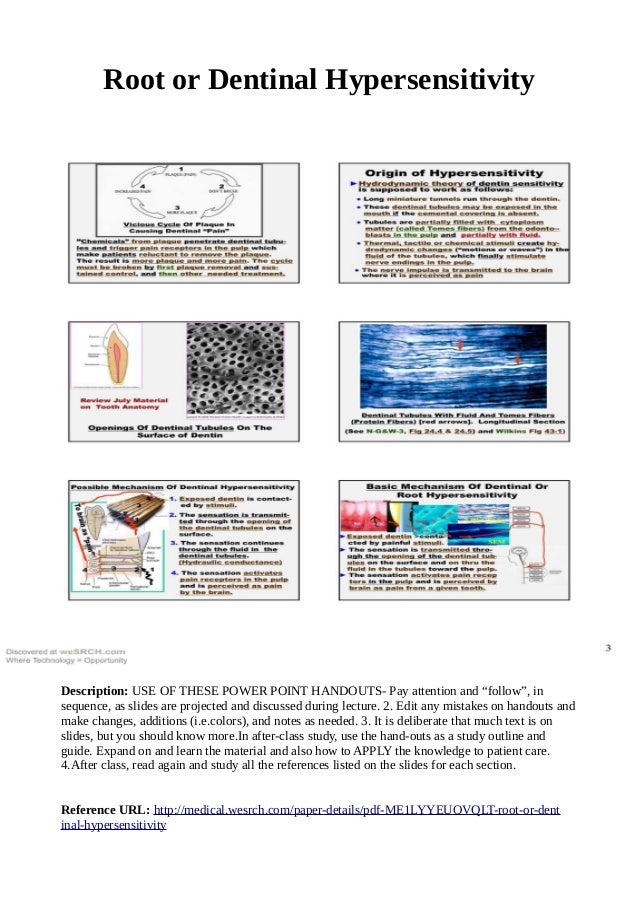 Root or Dentinal Hypersensitivity