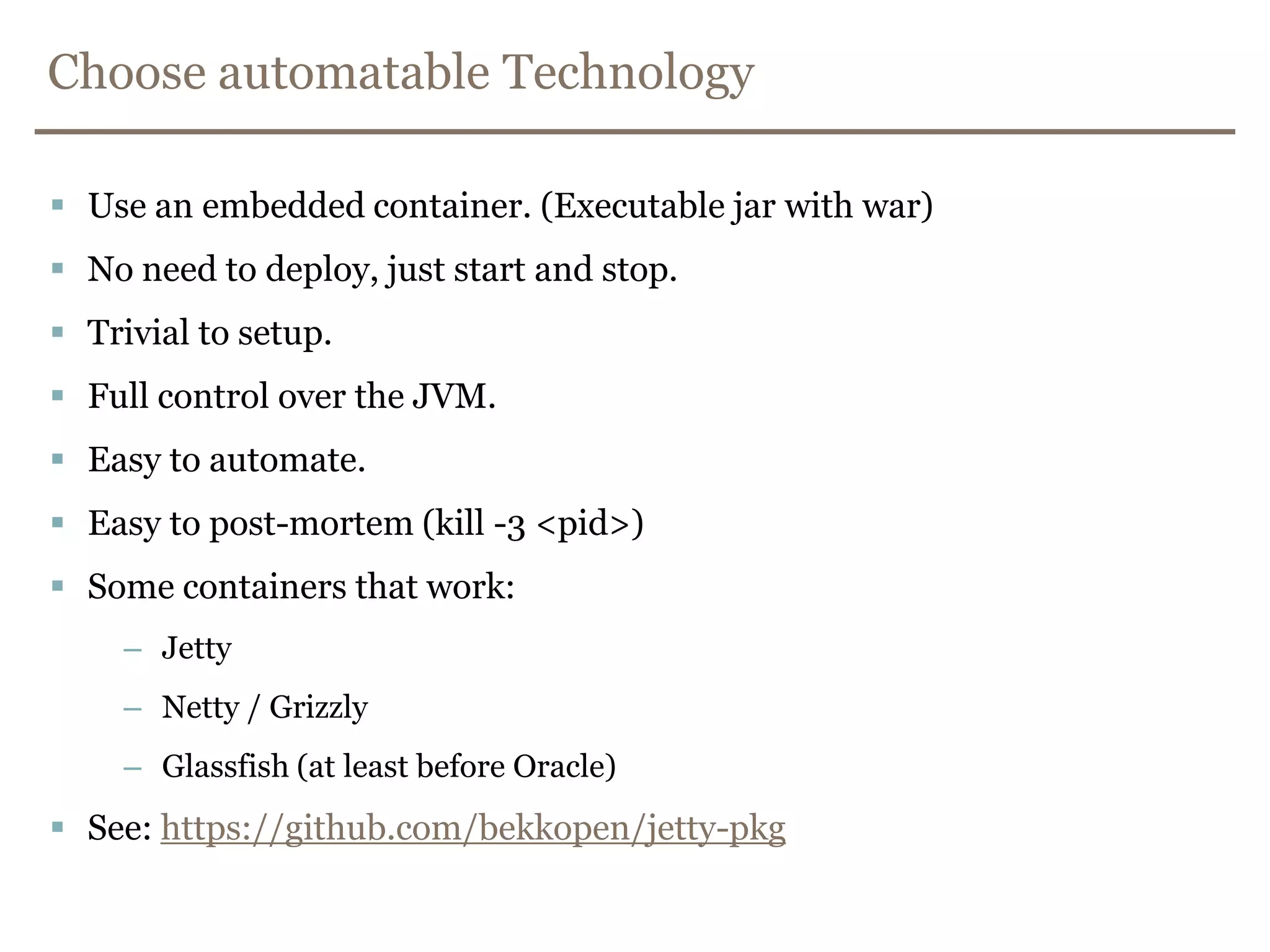Convince ManagementMy kind of ArchitectPragmatic ArchitectsCodes or are at least highly able to jump into code.Uses foresight, but truly believes that architectures are grown (incrementally) and constantly thinks about the dynamic nature of changing architecture.Accepts that there is no “one solution”.Does not hesitate to change an abstraction if it does not fit.Tell-tales:“The ESB is too slow for handling this load, use the endpoint directly”.“Have you considered a SoftReference there in order to not OOM?”.“Set a Socket Timeout on that endpoint.”.“We use <dependency> <version> because of <esoteric patch>”.“How will the servers handle the load if one node dies?”.