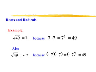 Roots and Radicals PowerPoint For grade 8 and 9.ppt