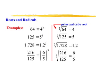 Roots and Radicals PowerPoint For grade 8 and 9.ppt