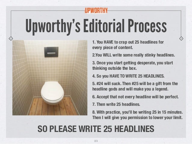 Upworthy's editorial process Upworthy's editorial process