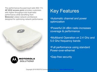 Greater coverage
per access point
The powerful 24 dBm radio
increases coverage,
performance and obstruction
penetration

C...