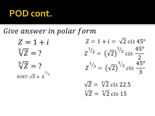 Roots Of Complex Numbers Rc | PPT