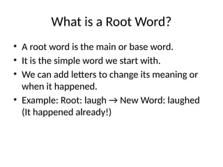 Root word match game for Aral Reading Acitivities | PPTX