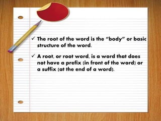 Root words | PPTX